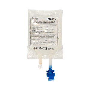 Baxter Intravenous IV Infusion 0.9 Percent Sodium Chloride, 250ml Bag, Each Each