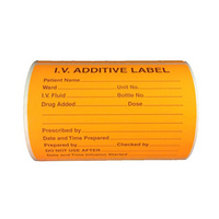 Baxter Additive Intravenous IV Labels 10.2cm x 7.6cm, Flourescent Orange, 250/Roll Roll