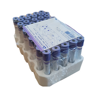 Livingstone Blood Collection Plastic Tube with K3 EDTA, 16 x 100mm, 9ml, Purple Lavender Non Spill Cap, 50 Pieces/Pack Pack