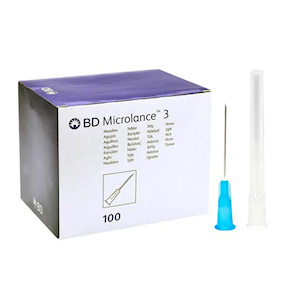 BD Hypodermic Needle, 23 Gauge x 1 Inch, Precision Glide, Deep Blue, 100 Pieces/Box Box