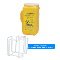 BD Needles Sharps Waste Collector, 1.4 Litres Capacity, with Lid, Yellow, Fits Bracket DSSBTW2, Each Each