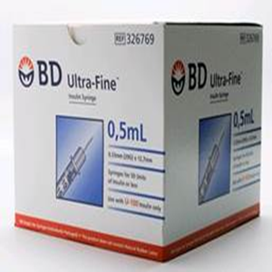 BD Ultra-Fine Insulin Syringes, 0.3ml, with Needle 29 Gauge x 0.5 Inch, 12.7mm, Sterile, 100 Pieces/Box Box