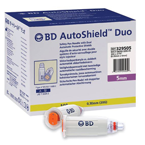 BD AutoShield Duo Needle Pen, 30 Gauge x 3/16 Inch, 100/Box Box