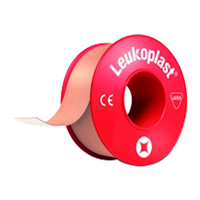 Leukoplast Adhesive Plaster Zinc Oxide Tape, Width: 12.5mm x Length: 5m, Red Spool, Colour: Tan, 24/Box Each