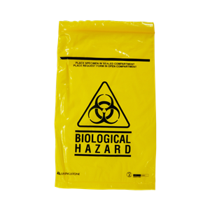 Livingstone Biohazard Specimen Bag, 16 x 25.5cm, 3-Ply, 2 Compartments, 2-Ply 45 Microns, 1-Ply 32 Microns, 2000/Carton Carton