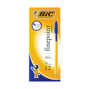 BIC Cristal Ballpoint Pen, Fine Point, Blue, 12/Box Box