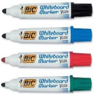Bic Whiteboard Marker, Bullet Point, Red, 12/Box Box