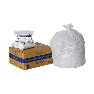 Livingstone Garbage Bag Bin Liner, Recyclable, 18 Litres, 45 x 54cm, 14 Microns, Heavy Duty, Star Seal, White, 1,000/Carton