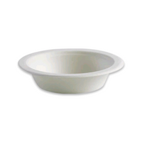 Liv Eco Bowl, 470mL/16oz, 175mm Diameter, 37mm Depth, Biodegradable Sugarcane, White, 125 Pieces/Sleeve, 1000 Pieces/Carton Carton