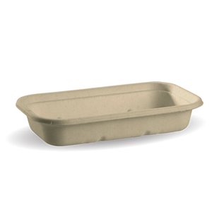 750ml White Biocane Takeaway Container, Rectangular, 500/Carton Carton