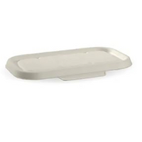 750ml White Biocane Takeaway Container Lid, Rectangular, 500/Carton Carton