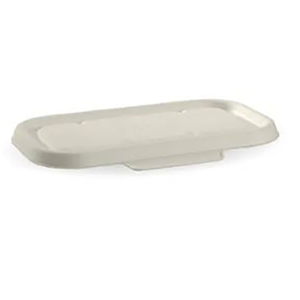 750ml White Biocane Takeaway Container Lid, Rectangular, 500/Carton Carton