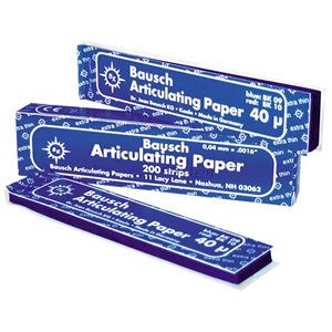 Bausch Articulating Paper with Booklet, 200 Microns, Straight, Biodegradable, Blue, 300 Strips/Box Box