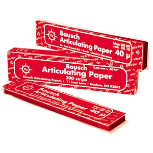 Bausch Articulating Paper with Booklet, 200 Microns, Straight, Biodegradable, Blue, 300 Strips/Box Box