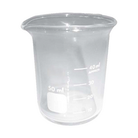 Lincon Beaker Low Form, 50mL, Graduated with Spout, Borosilicate Glass, Each Each