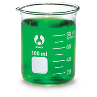 Bomex Beaker, 50ml, Low Form, Graduated with Spout, Borosilicate Glass, Each Each