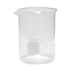 Beaker, 250ml, Low Form, Graduated with Spout, Borosilicate Glass, Each