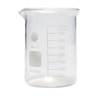 Bomex Beaker, 400ml, Low Form, Graduated with Spout, Borosilicate Glass, 8 Pieces/Box