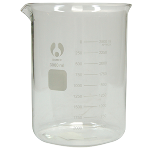 Bomex Beaker, 50ml, Low Form, Graduated with Spout, Borosilicate Glass, Each Each