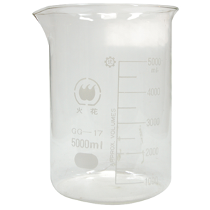 Beaker, 5000ml, Low Form, Graduated with Spout, Borosilicate Glass, Each Each