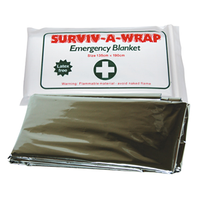 Surviv-A-Wrap Casualty Emergency Rescue Space Blanket, Survival Blanket, Thermal Blanket, 135 x 190cm, 13microns, Silver Colour, Each Each