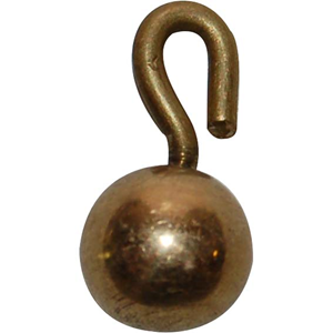 Pendulum Bob with Hook, Round, 13mm, Brass, Each Each