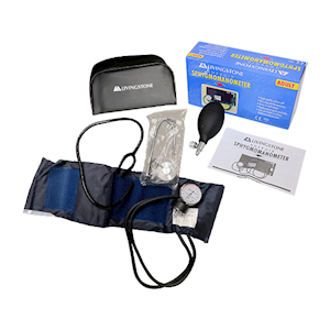 Livingstone Aneroid Blood Pressure Sphygmomanometer, Desk Type, Round Dial 6 inches with Tidy Basket, Each Each