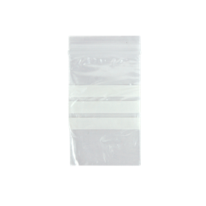 Livingstone Resealable Zip Lock Bag, 50 x 75 mm, 40 microns Thick, with 3 White Panels, Recyclable Plastic, Clear, 1000/Box Box