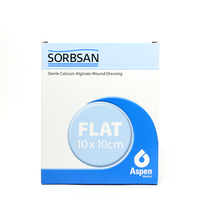 Sorbsan Sterile Calcium Alginate Wound Dressing Flat, 10 x 10 cm Sheets, 10/Box Box