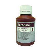 Betadine 10pct Povidone Iodine Antiseptic Solution, 100ml Bottle, Schedule 0, Each Each