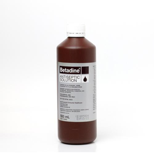 Betadine 10pct Povidone Iodine Antiseptic Solution, 500ml Bottle, Schedule 0, Each Each