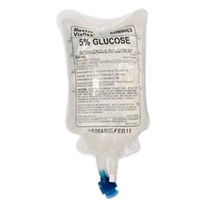 Baxter 5 Percent Glucose Intravenous IV Infusion BP, 50ml, Each (MoQ 60) Each
