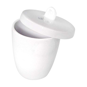 Crucible, 15ml, 32 Diameter x 34 Height mm, High Wall with Lid, Porcelain, Each Each