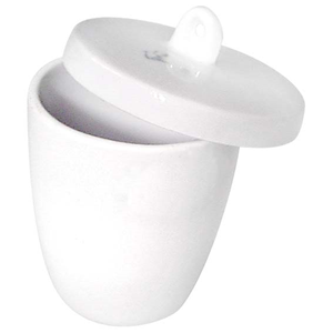 Crucible, 15ml, 32 Diameter x 34 Height mm, High Wall with Lid, Porcelain, Each Each