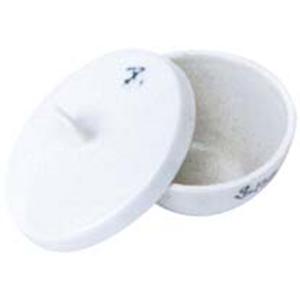 Crucible, 5ml, 25 Diameter x 21 Height mm, Medium Wall with Lid, Porcelain, Each Each