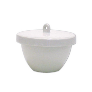Crucible, 5ml, 25 Diameter x 21 Height mm, Medium Wall with Lid, Porcelain, Each Each