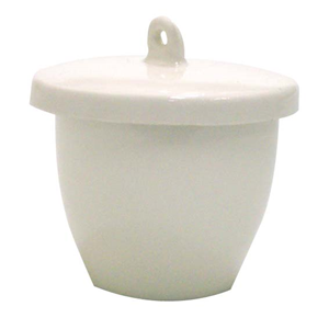 Crucible, 5ml, 25 Diameter x 21 Height mm, Medium Wall with Lid, Porcelain, Each Each