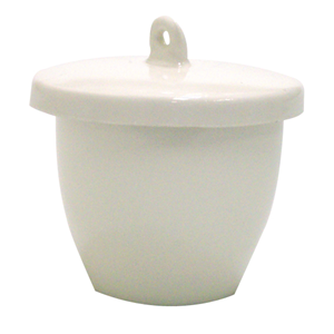 Crucible, 5ml, 25 Diameter x 21 Height mm, Medium Wall with Lid, Porcelain, Each Each