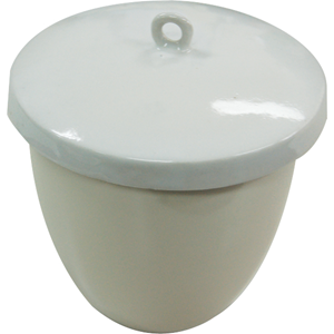 Crucible, 5ml, 25 Diameter x 21 Height mm, Medium Wall with Lid, Porcelain, Each Each