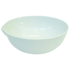 Evaporating Dish, Flat Bottom with Spout, 45ml, 58mm Diameter x 27mm Height, Borosilicate Glass, Each Each
