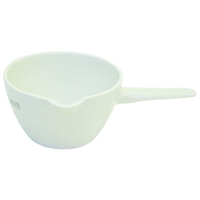 Livingstone Evaporating Dish, 70ml, 66 Diameter x 39 Height mm, Round Bottom with Spout and Handle, Porcelain, Each Each