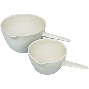 Livingstone Evaporating Dish, 70ml, 66 Diameter x 39 Height mm, Round Bottom with Spout and Handle, Porcelain, Each Each