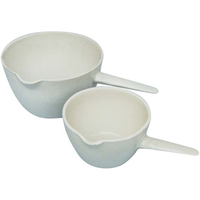 Livingstone Evaporating Dish, 70ml, 66 Diameter x 39 Height mm, Round Bottom with Spout and Handle, Porcelain, Each Each