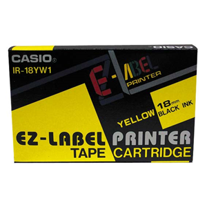 CASIO LABELLING TAPE 18MM BLK/YELLOW Each