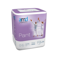 AMD Absorbing Pull-up Underwear, Adult, Cotton Feel, Maxi, Extra Large, 120-170cm, 2450ml, 14 Pieces/Bag, 6 Bags/Carton Carton