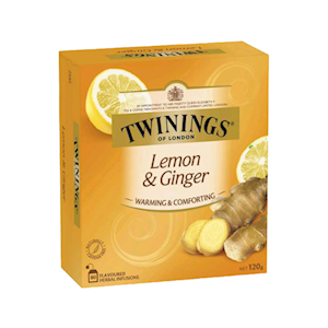 Twinings Lemon and Ginger Tea Bags, 80 Pieces/Pack Box