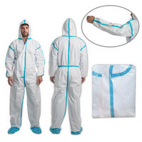 Safeplus Coveralls Protective Suit with Hood, Type 4, 5, 6, 63gsm, XXL, White, Microporous, Disposable 1/Pack, 50 Packs/Carton Carton