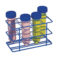 Bel-Art Centrifuge Tube Rack, Epoxy-Coated Steel, 8 Positions, For 50mL Centrifuge Tubes, 15 x 7.6 x 8.9 cm, 30mm Wells, Each Each