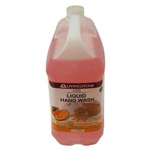 Livingstone Liquid Hand Wash Soap, 5 Litre Bottle with Leak Proof Seal Biodegradable Phosphate Free Sweet Orange Scent Pink HACCP Cert, Each Each