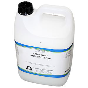 Livingstone Antibacterial Liquid Hand Wash Soap, 5 Litre Bottle, Unscented, Each Each